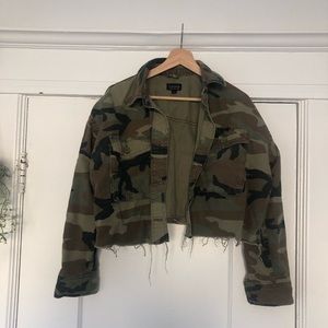 Topshop Cropped Camo Jacket